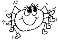 Cartoon spider with shoes on A4790