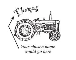 A name stamp with a tractor C4