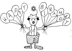 Clown with Birthday Balloons Q4131