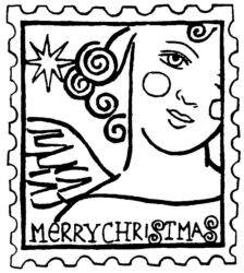 Angel stamp large R4851