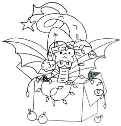 Christmas dragon in a decoration box R4881