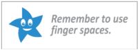 Remember to use finger spaces 63559