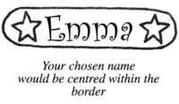 A name stamp with a star border C6
