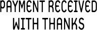 Payment received With thanks