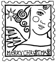 Angel stamp large R4851