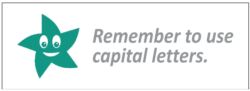 Remember to use capital letters 63557