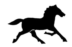 Running horse silhouette A3147