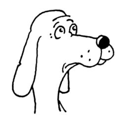 Cartoon dog head A3176