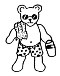 Teddy bear in bathing suit A3183