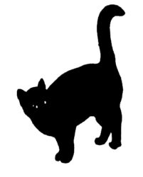 Black cat silhouette A3601