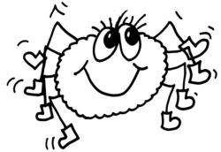 Cartoon spider with shoes on A4790