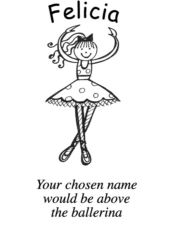 A name stamp with a ballerina C11