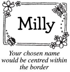 A name stamp with a flower border C3