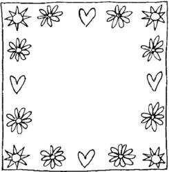 Heart and flower border P1841