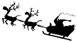 Santa and reindeers silhouette R3076
