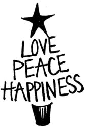 Love, peace, happiness Christmas tree R5605