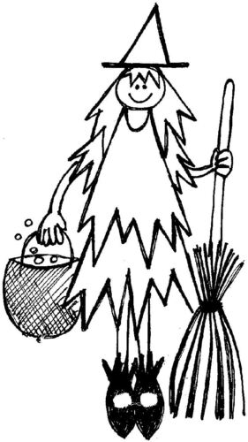 Happy Witch With Broom
